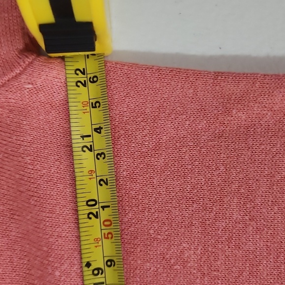 Vince Camuto Womens Sweater Size L Peach Longsleeve Pull Over V Neck Polo - Picture 8 of 12